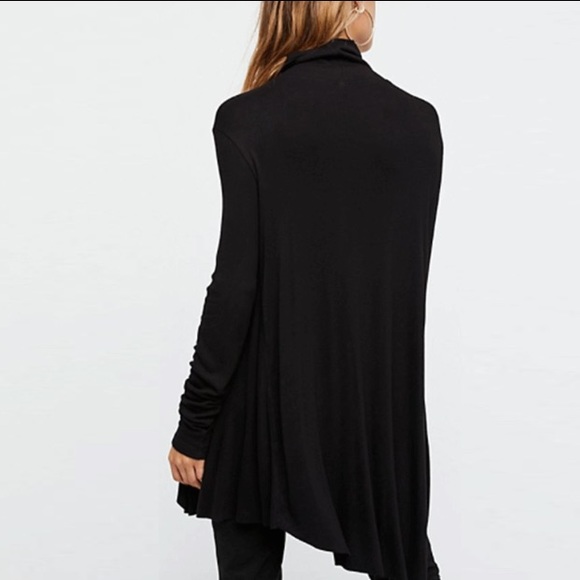 Swingy Choker TUNIC Top Longsleeve Black Long S - Picture 3 of 5